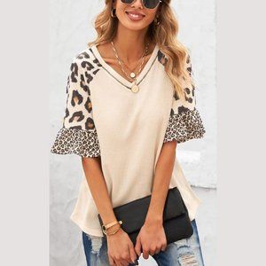Home Summer Party O Neck Ruffle Sleeve